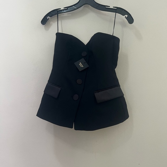 Zara Black Strapless Tailored Bustier - Picture 8 of 16